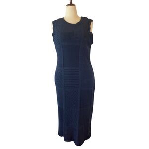 Crochet dress Navy Maxi Sleeveless with slip Size 18 Summer Vacation